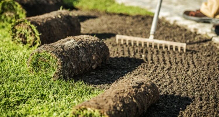 laying artificial grass
